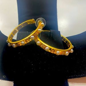 Vintage Chanel Pearl & Star Hoops